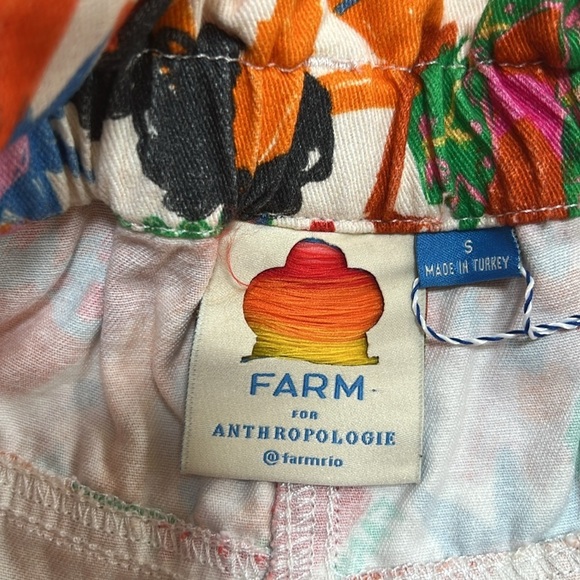 New! Farm rio for anthropologie small beach scene paper bag shorts with belt. - Picture 6 of 10